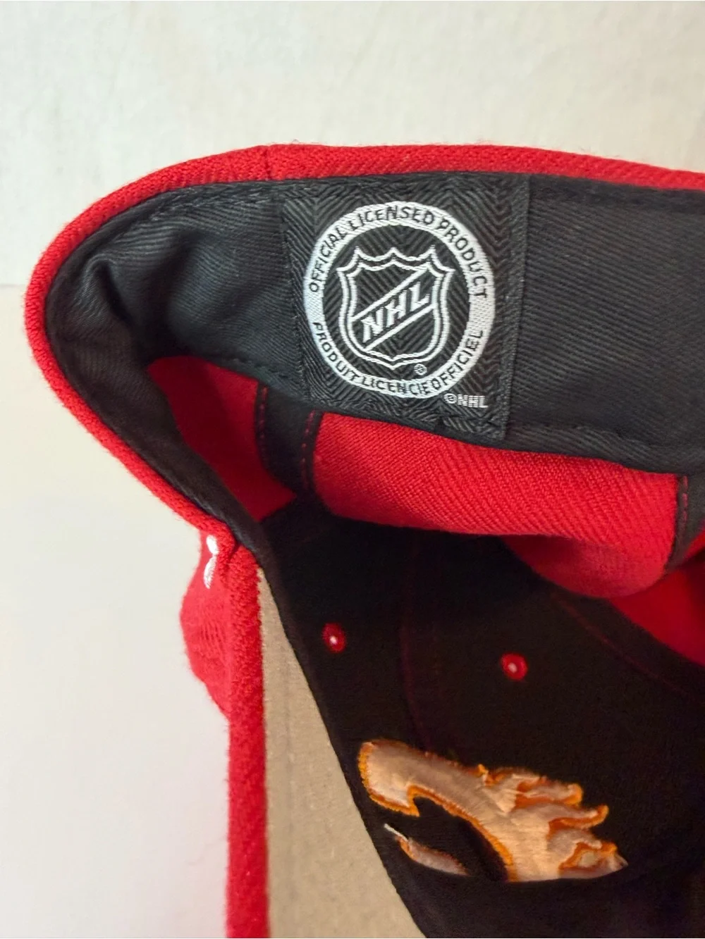 NHL Pro Calgary Flames Red White 47 Brand Cap